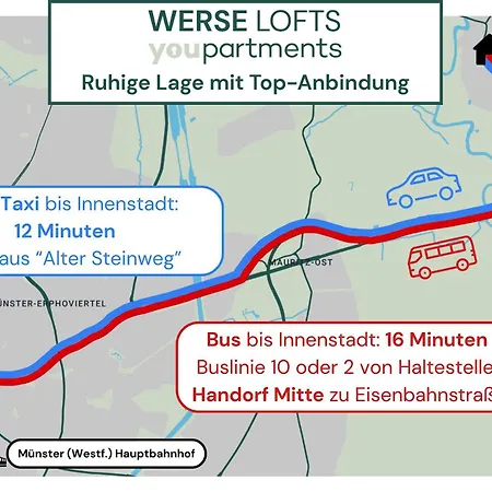 46 Qm - Exklusiv & Angebunden - Werse Loft By Youpartments