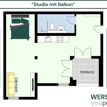 46 Qm - Exklusiv & Angebunden - Werse Loft By Youpartments * مونستر
